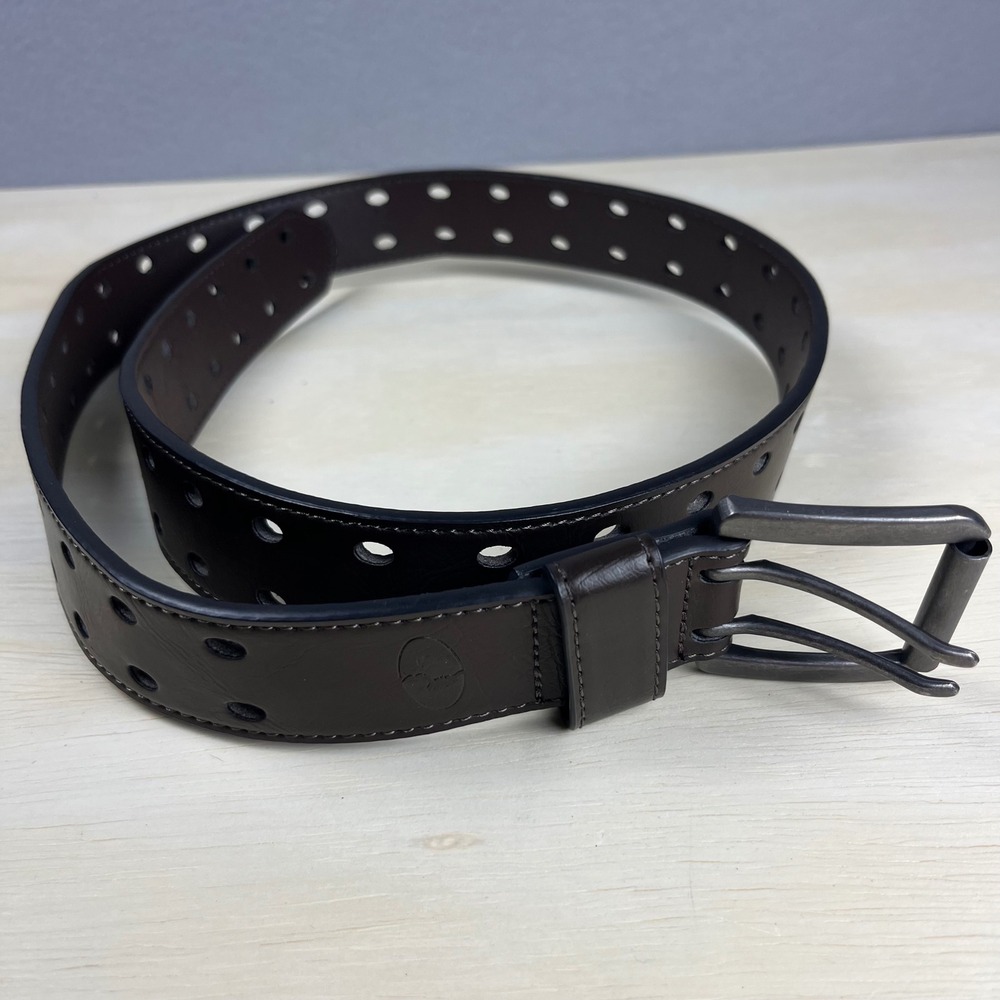 Mossy Oak Mens Brown Bonded Leather Double Prong Belt 36-38 B1008891FD